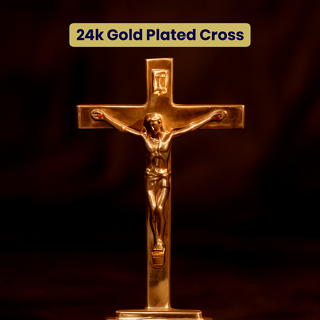 Gold plated Jesus cross image 1