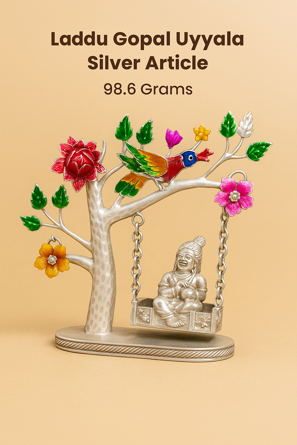 Laddu Gopal Silver Uyyala image 1