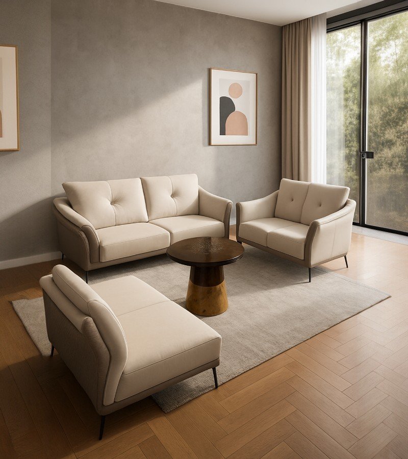 Living room setup with Multiple Sofas and a Center Table image 1