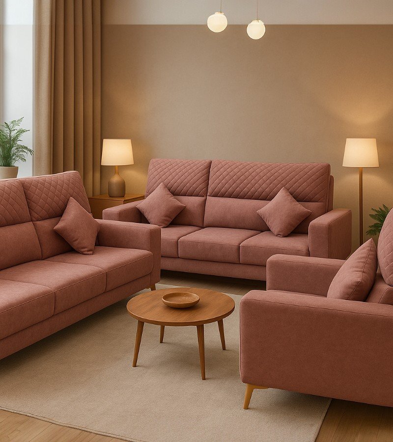 Pink Sofa Set image 1