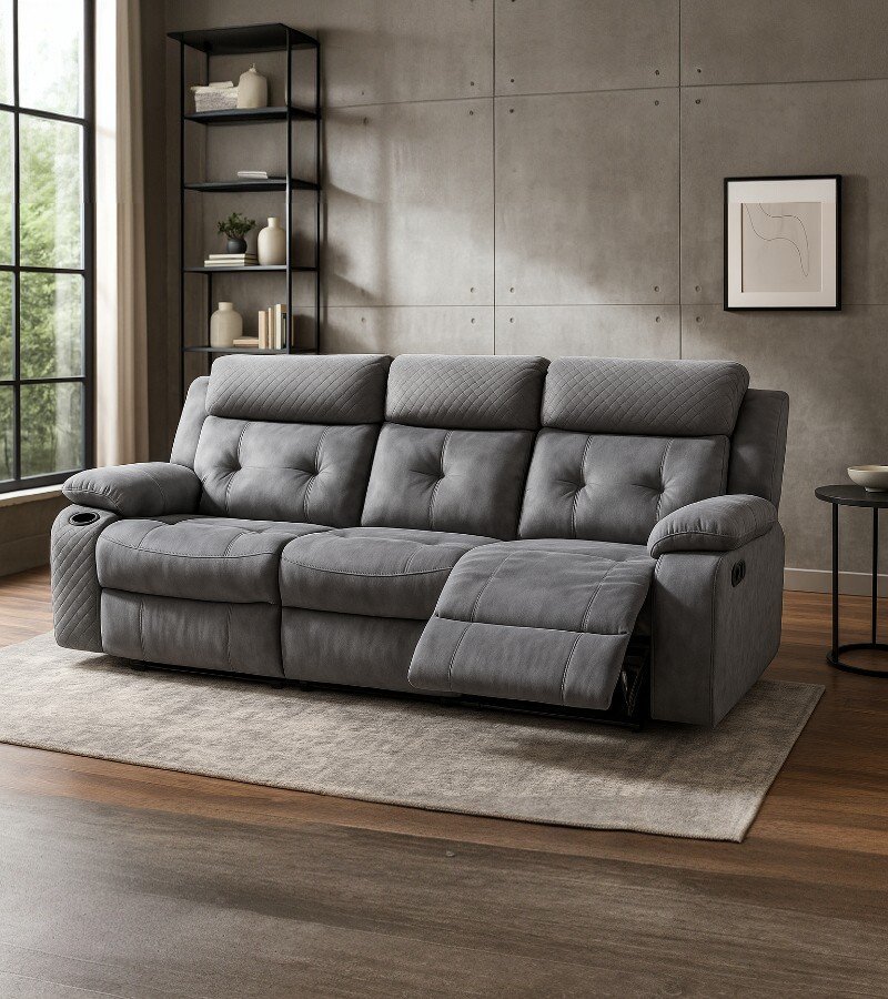 Modern Sectional Sofa With a Light Gray Fabric Upholstery image 1