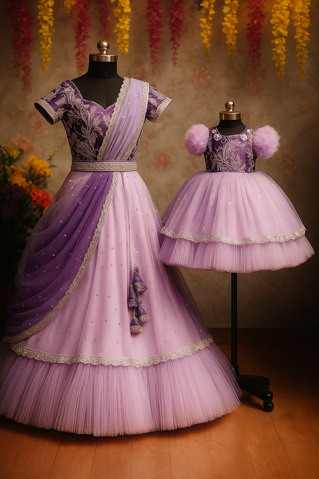 Mom and Daughter Ethnic Essemble image 1