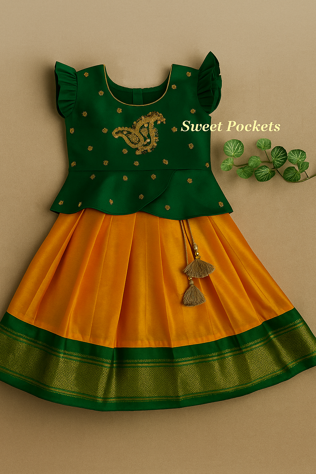Golden Zari Embroider Lehenga image 1