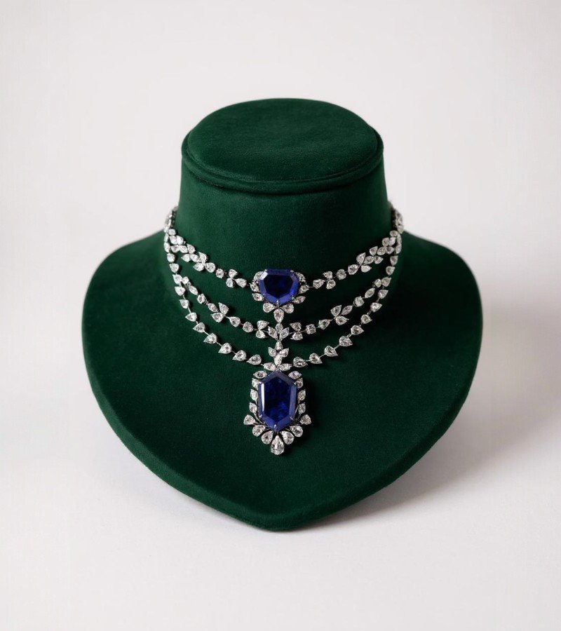 Sapphire and Diamond Necklace image 1