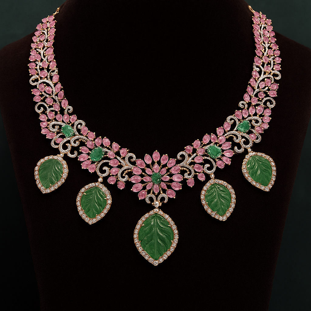 Rose-cut and brilliant-cut diamond Necklace image 1