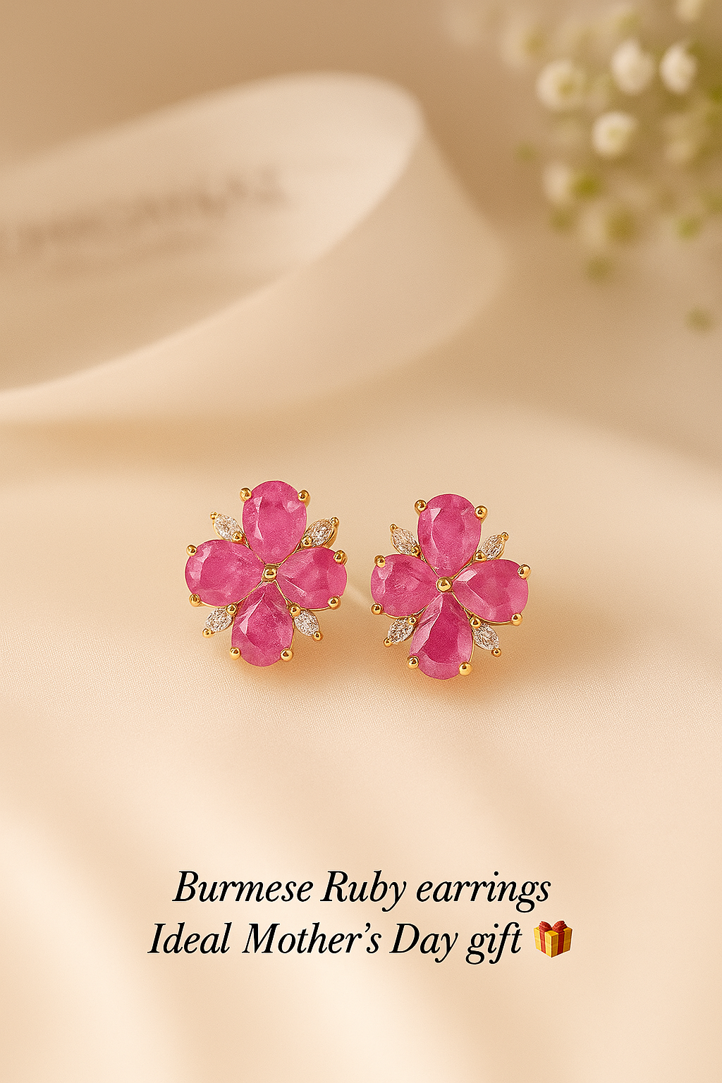 Burmese Ruby Earings image 1