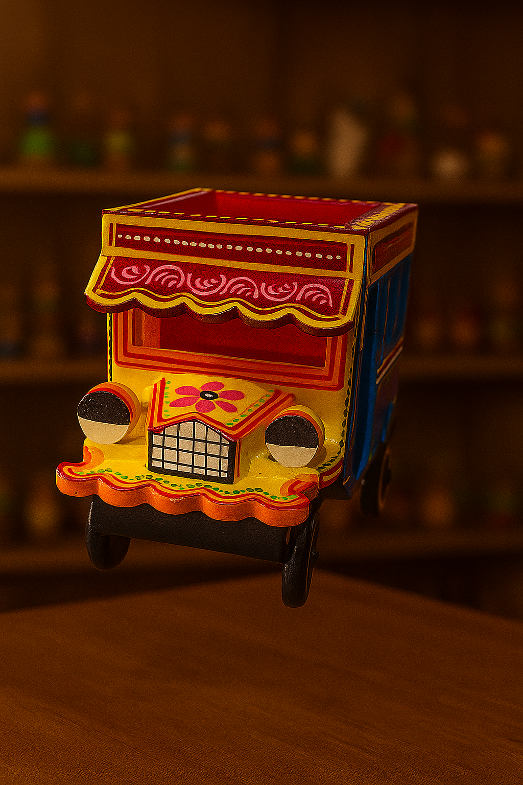 colorful wooden vehicles image 1