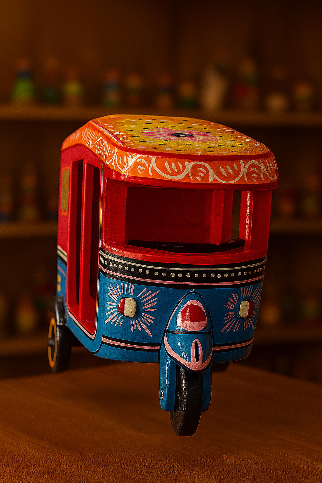 colorful wooden vehicles image 2