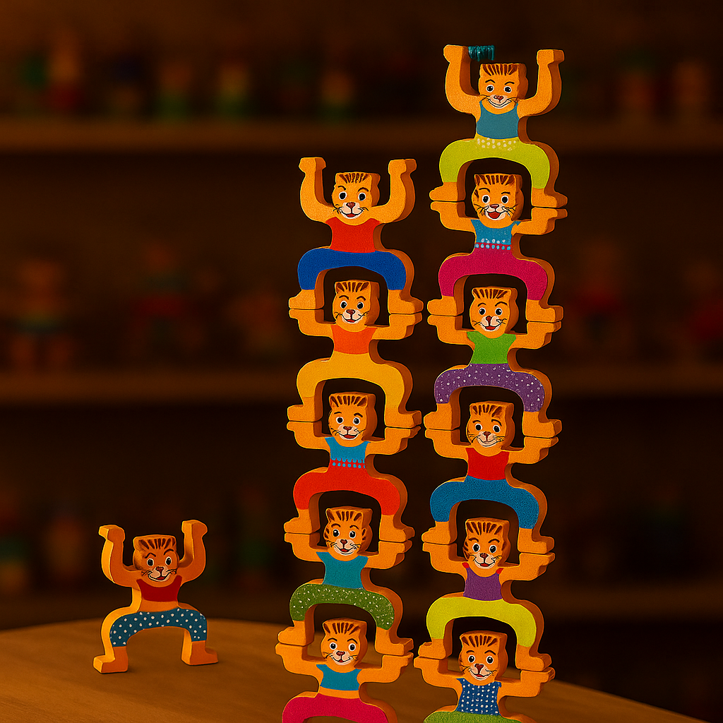 Wooden Cat Jenga Game image 1