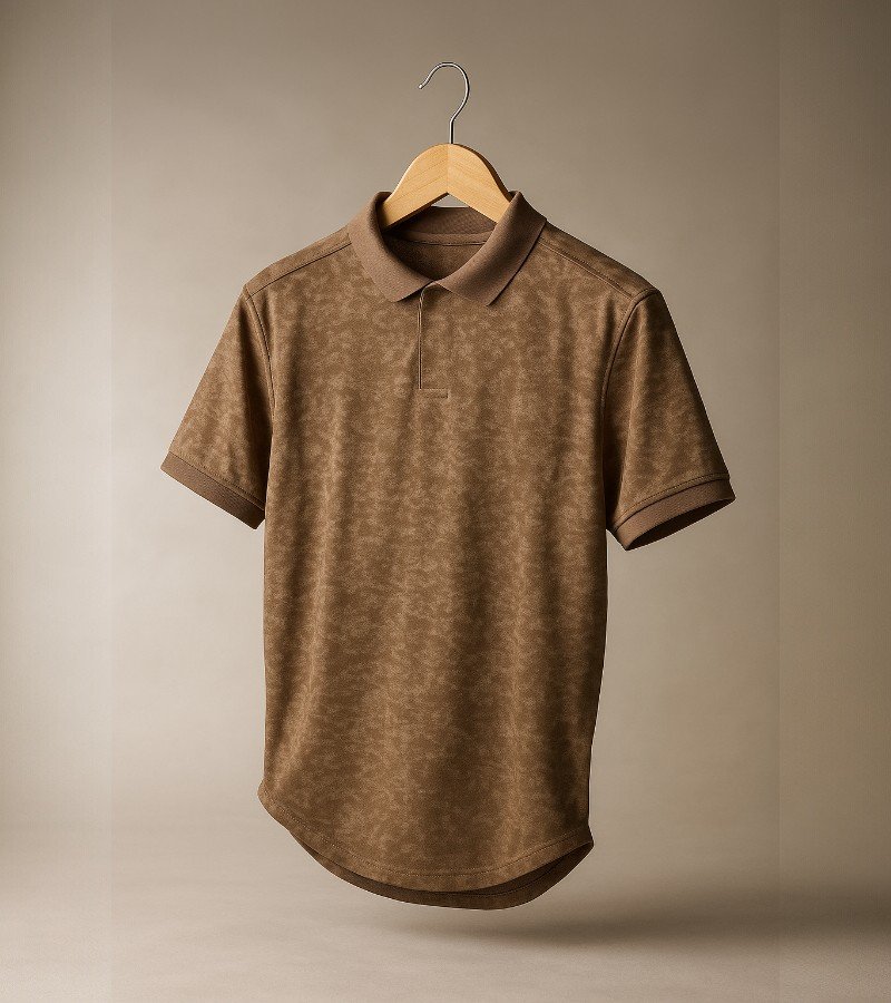 Short-Sleeved Polo Shirt with a Collared Neckline image 1