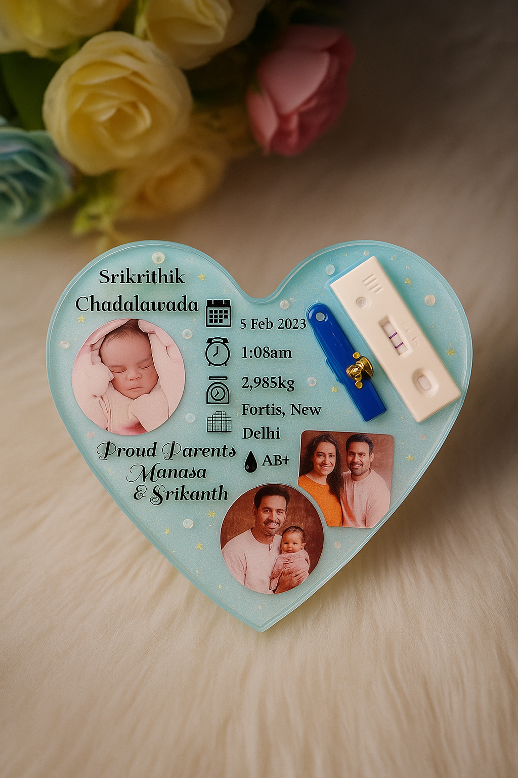 Baby birth detailing resin frame