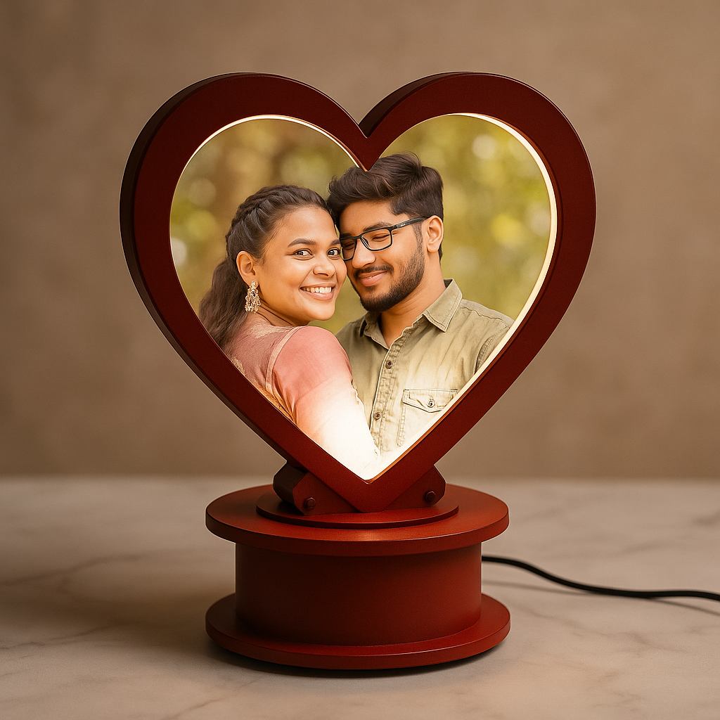 Love shape rotating lamp image 1