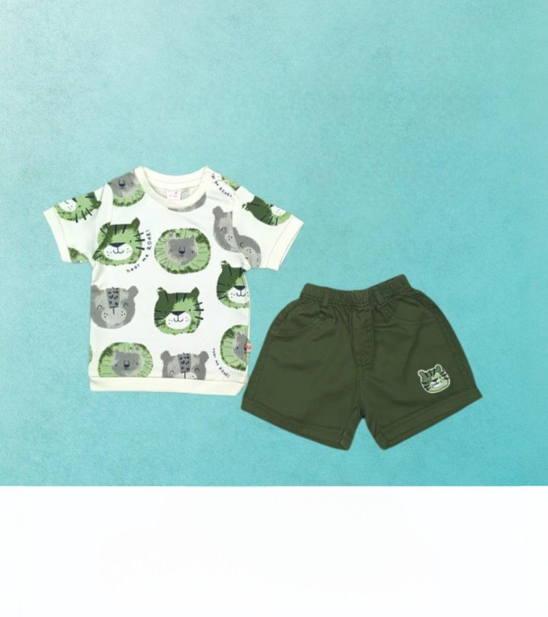 Boys' Printed T-shirt and Shorts Set image 1