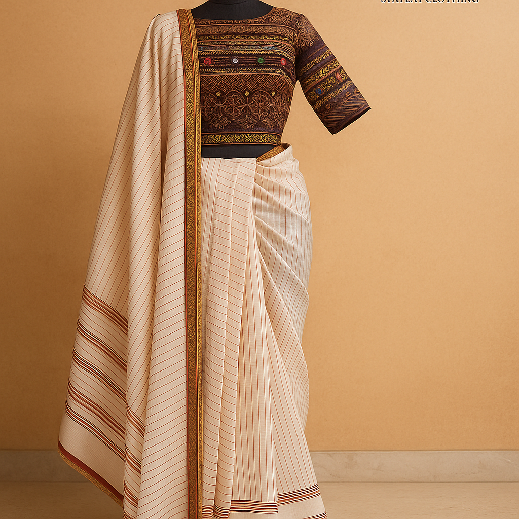 Handcrafted Saree and blouse image 1