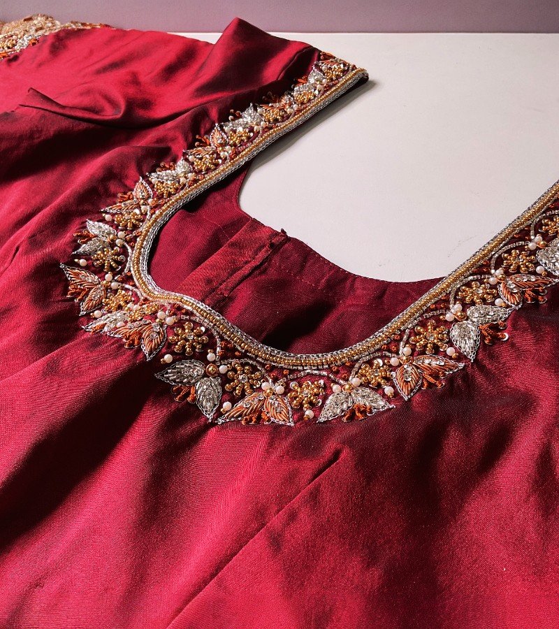 Maroon Maggam Blouse image 1