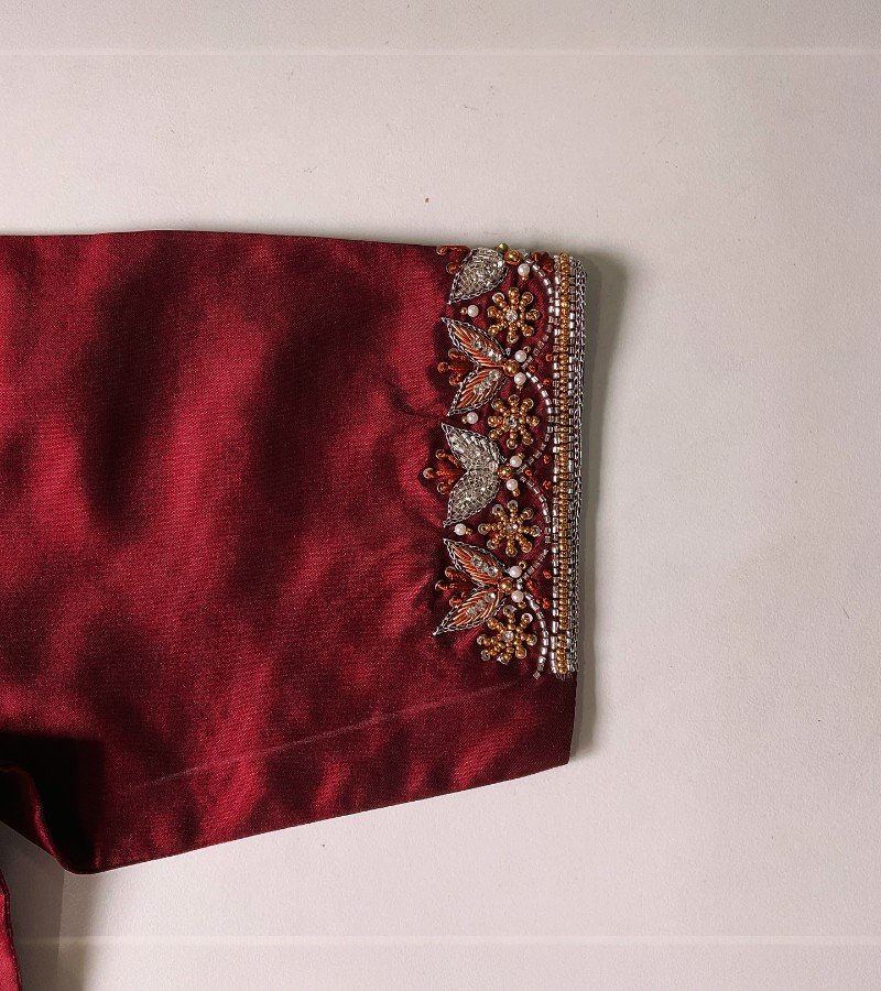 Maroon Maggam Blouse image 2