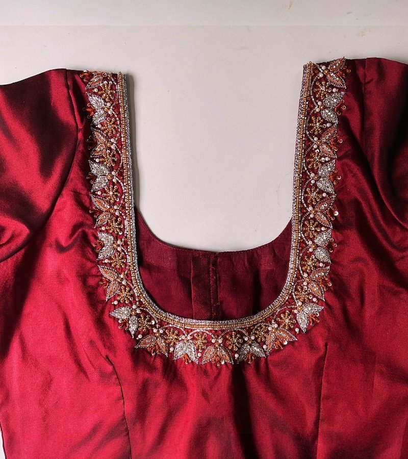 Maroon Maggam Blouse image 3