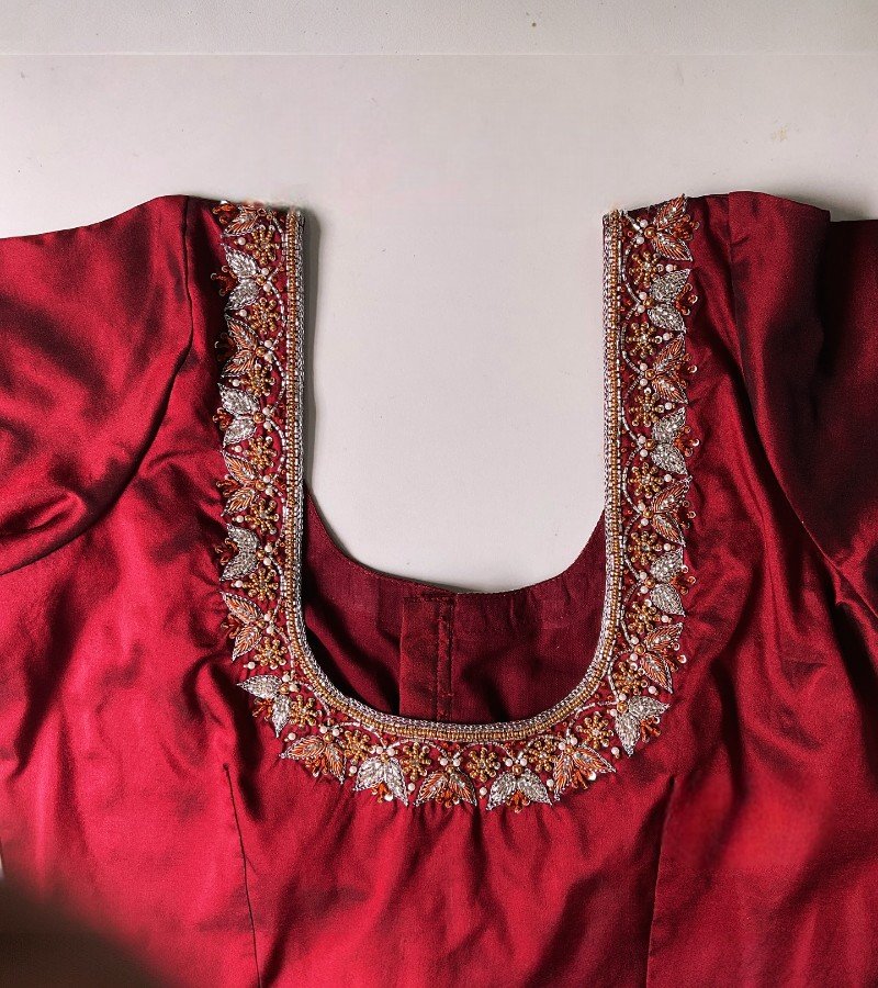 Maroon Maggam Blouse image 4