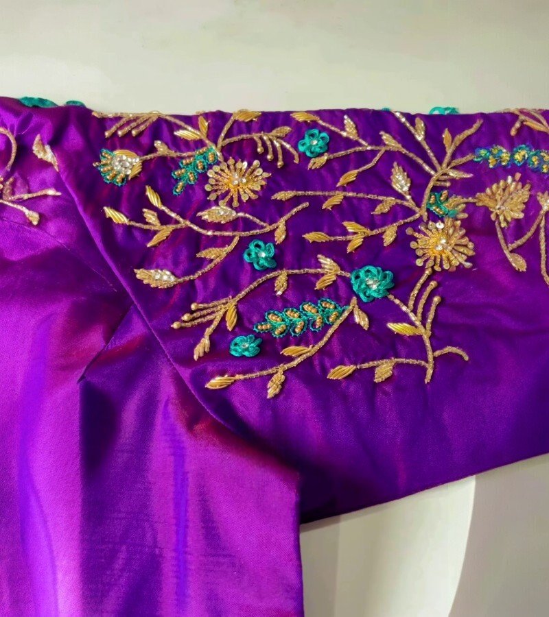 Deep Violet Maggam Blouse image 1
