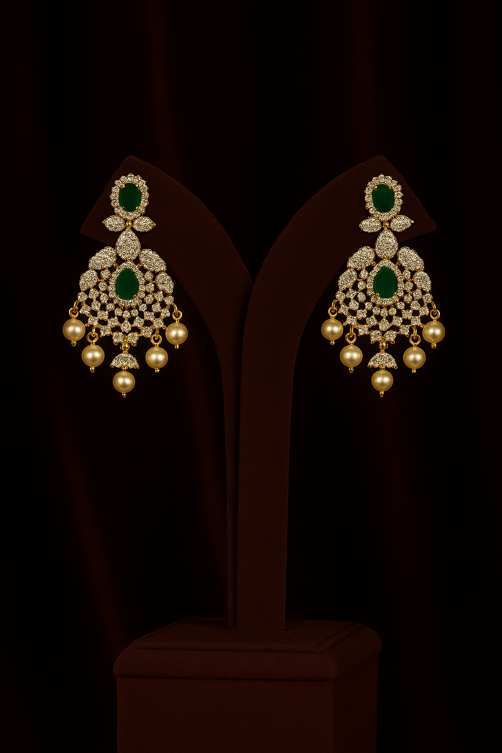 Tyohaar Chandbali Pearl Drop Silver Earrings image 1