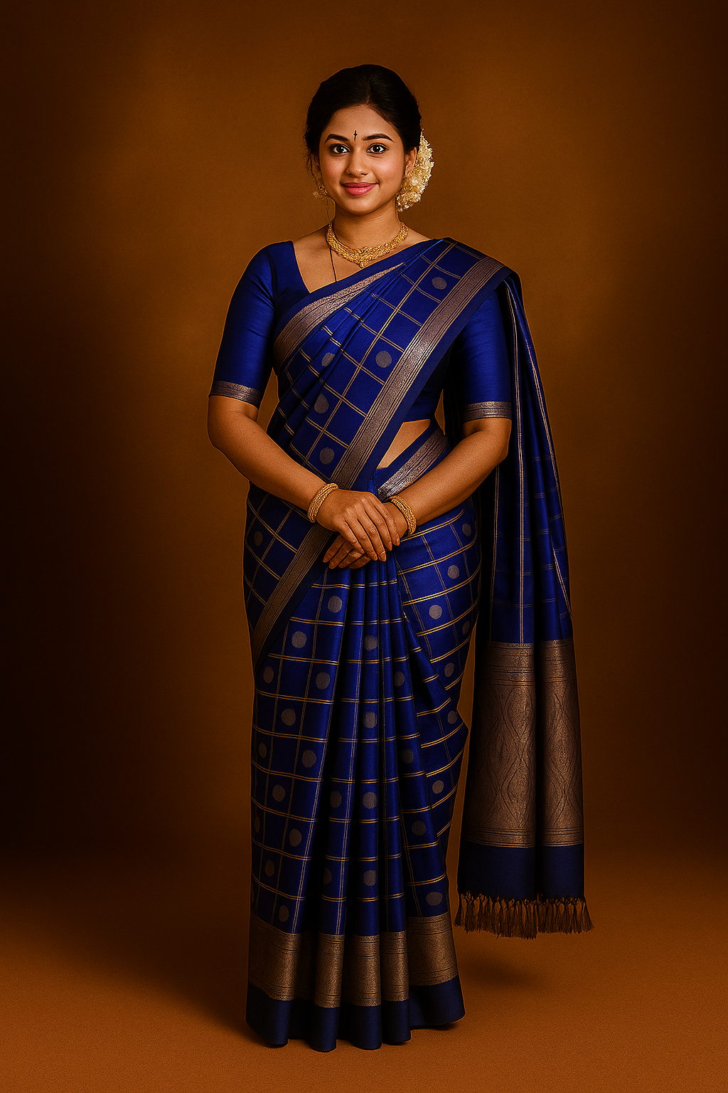 Checks Mangalagiri Pattu Saree image 1