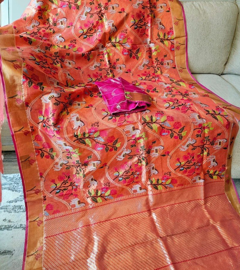 Double Tissue Zari Kota Saree image 1