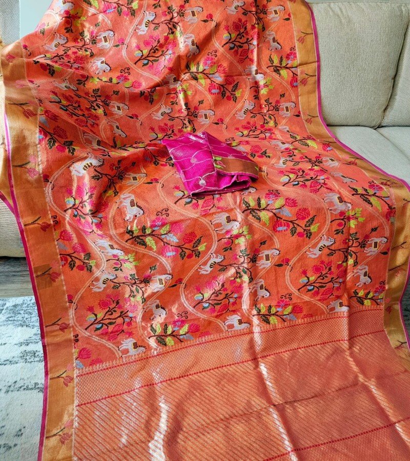 Double Tissue Zari Kota Saree image 3