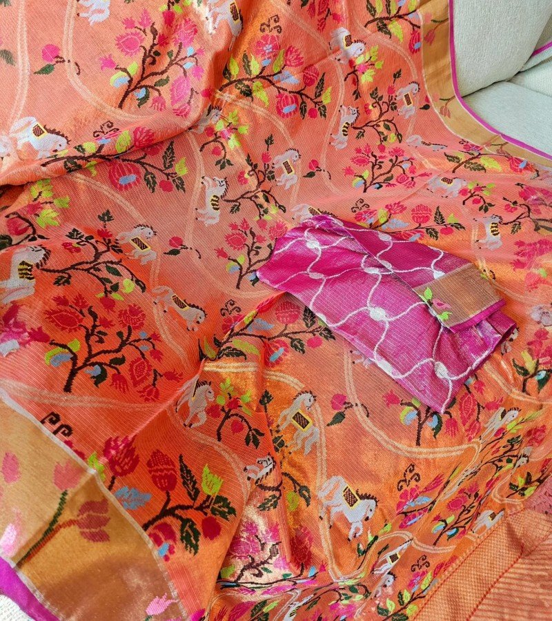 Double Tissue Zari Kota Saree image 4