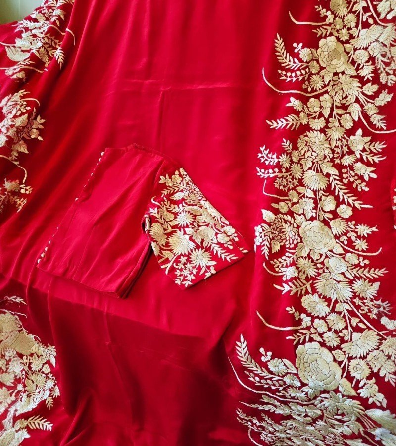 Parsi Gara Satin Saree image 1