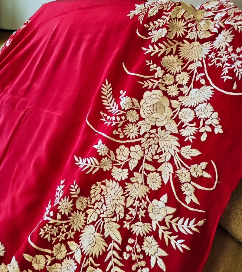 Parsi Gara Satin Saree image 4