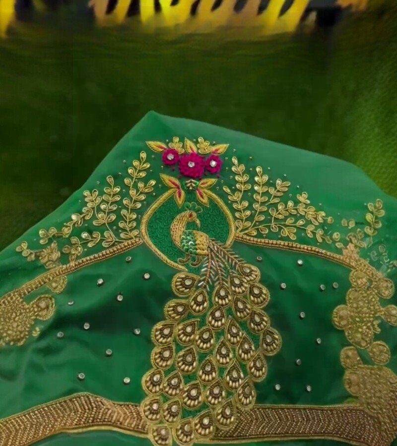 Jardoji and Thread Maggamwork Blouse image 4