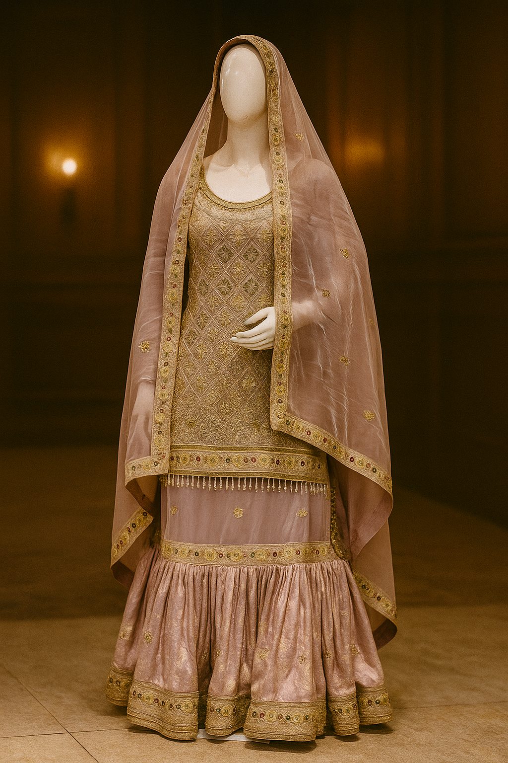 Pastel Shade Ghrara Set image 1