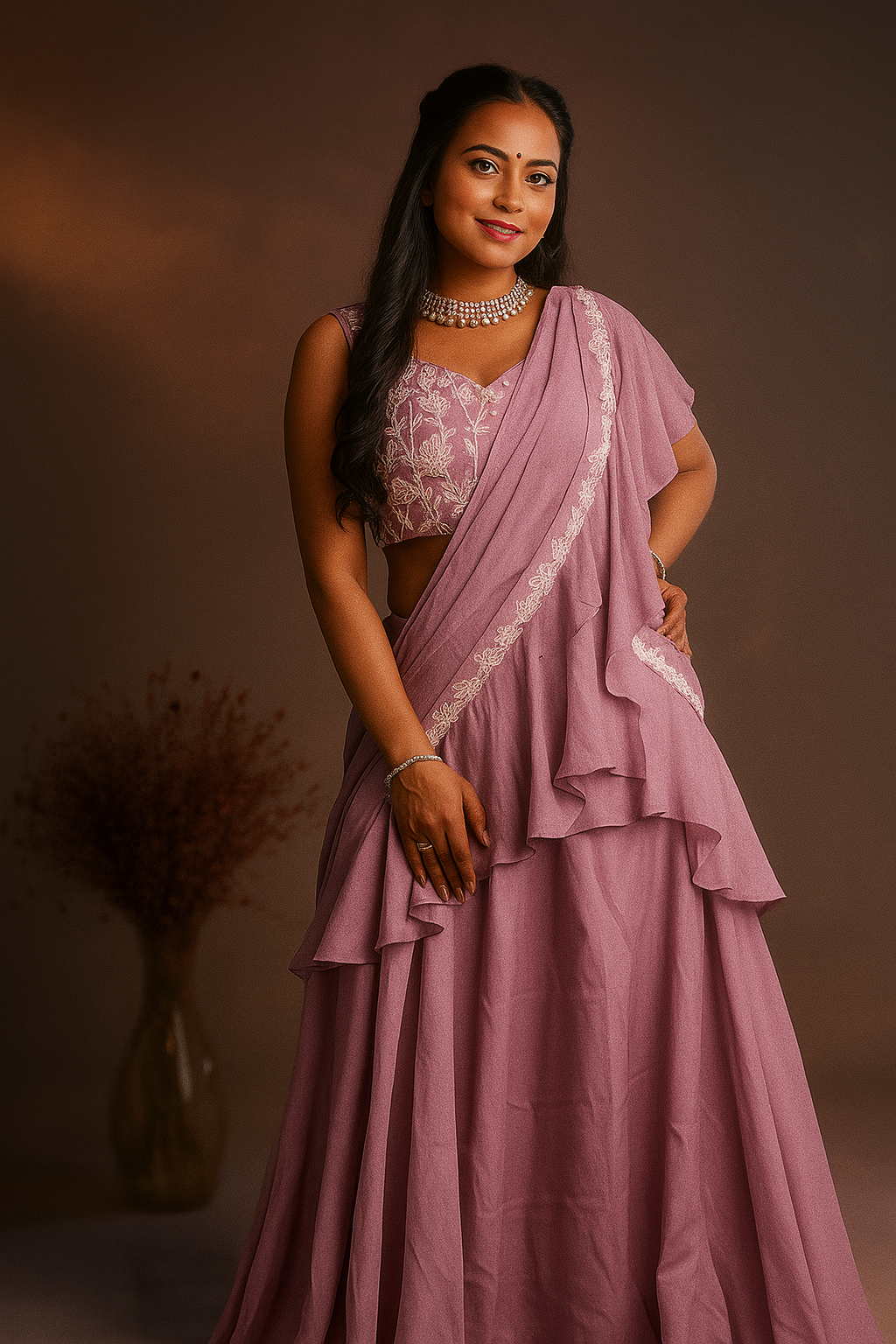Purple Saree image 1