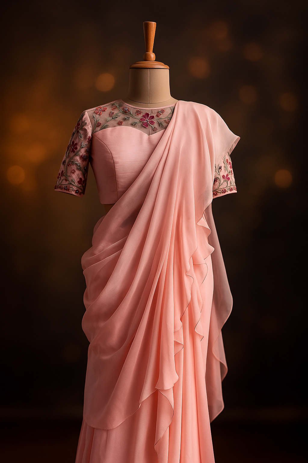 Designer Blouse and Saree image 1