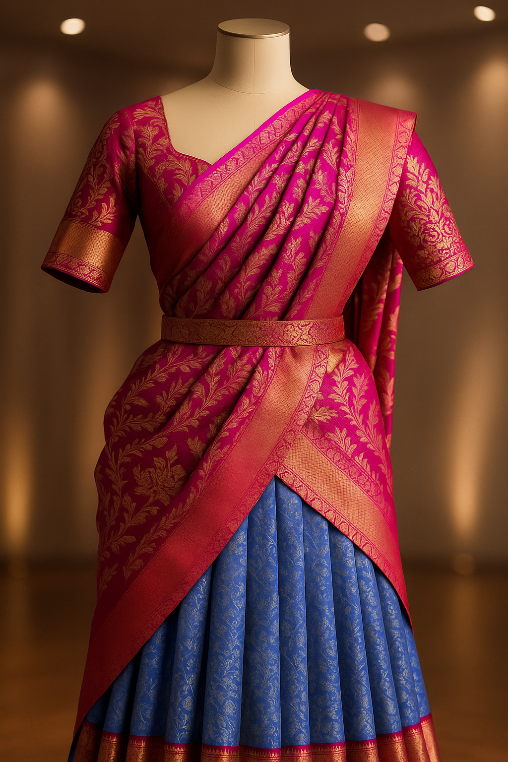 Handcrafted Purple Half Saree image 1
