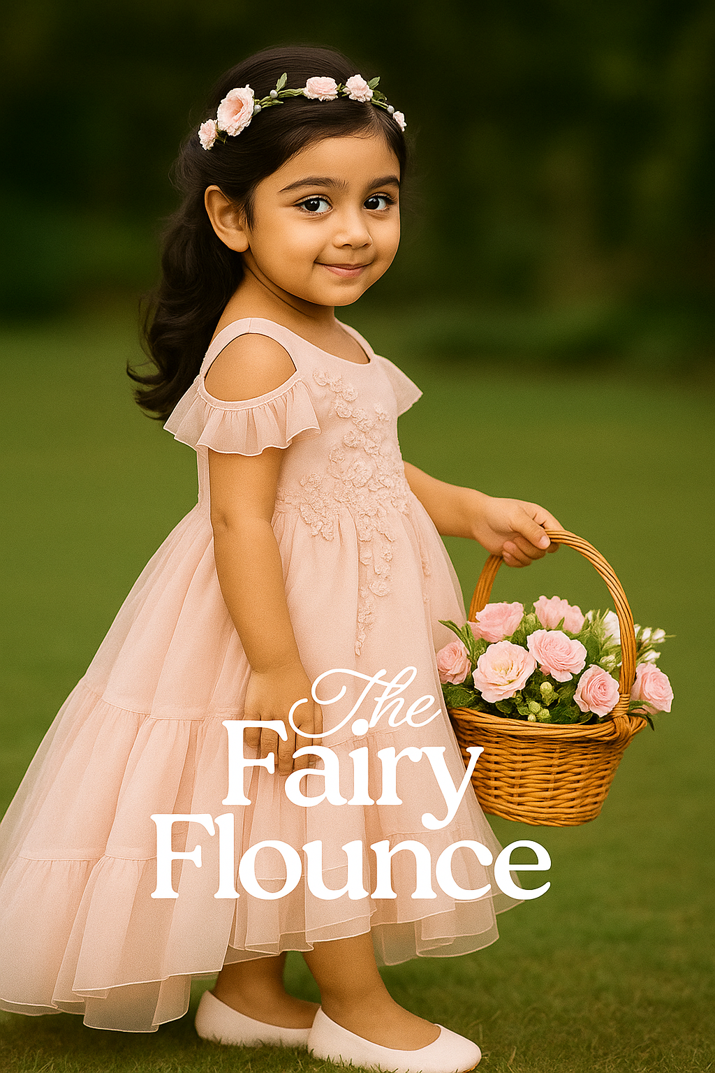 The Fairy Flounce – Blush Pink Floral Dress image 1