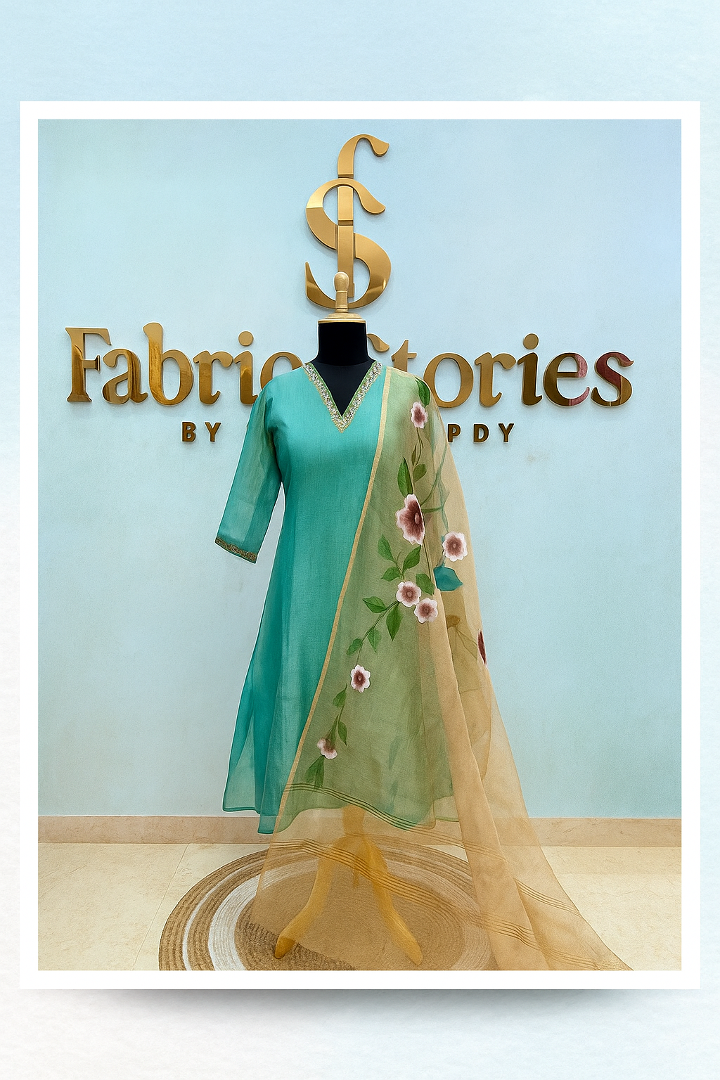 Handcrafted Chanderi Kurta Set image 1