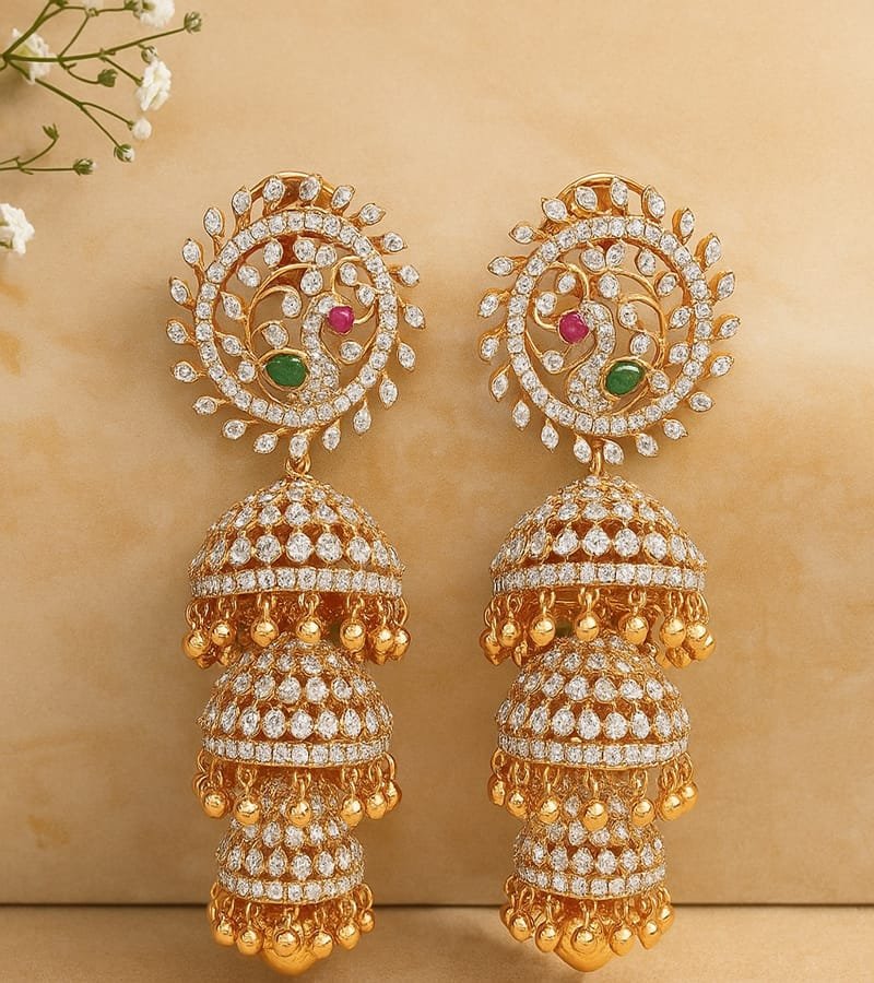 Royal Kundan Jhumka Earrings image 1