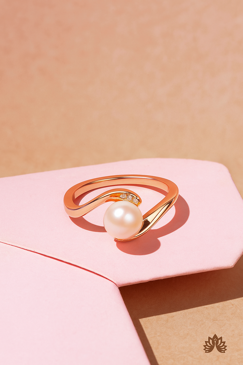 Rose Gold Pearl Elegance Ring image 1