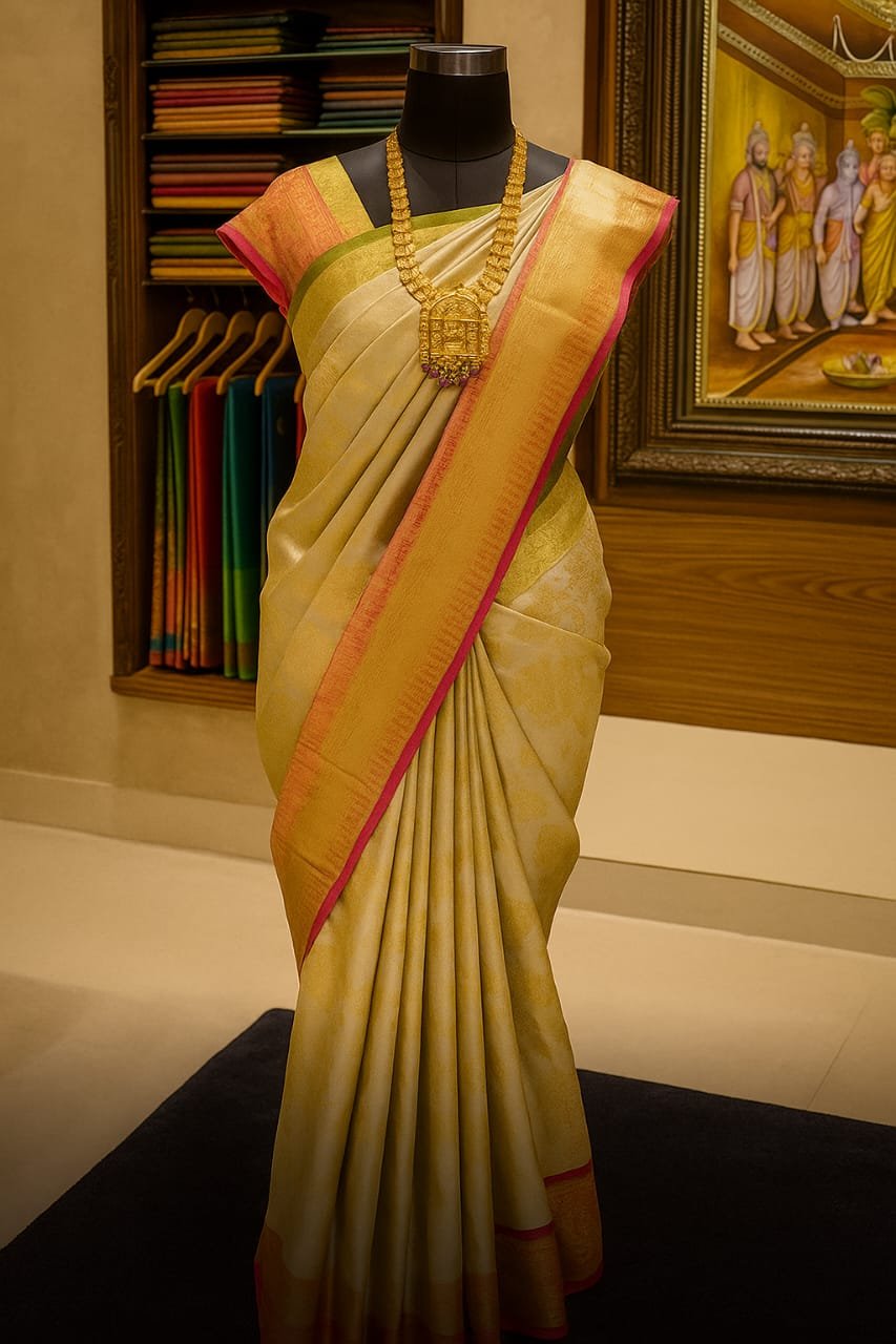 "Regal Gold Kanchipuram Saree Trio Collection" image 1