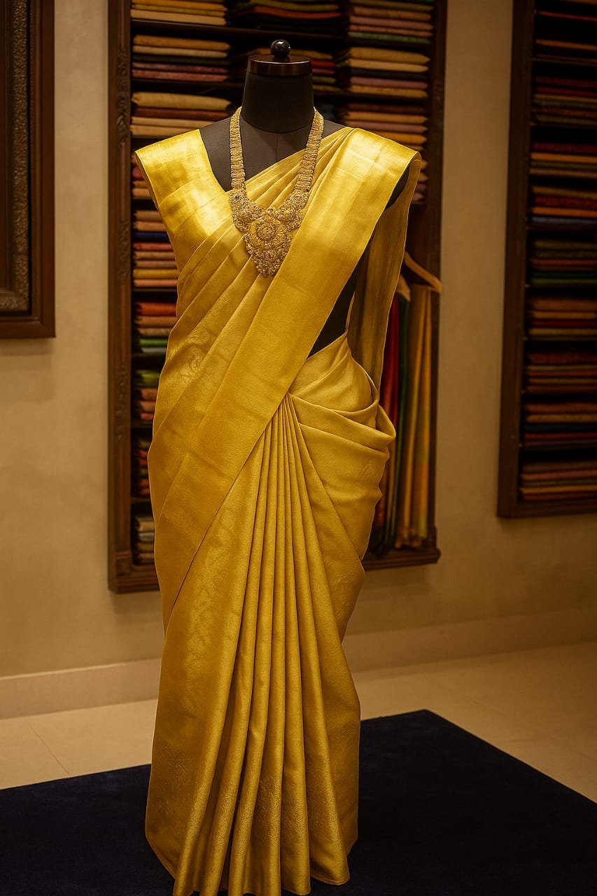 "Regal Gold Kanchipuram Saree Trio Collection" image 3