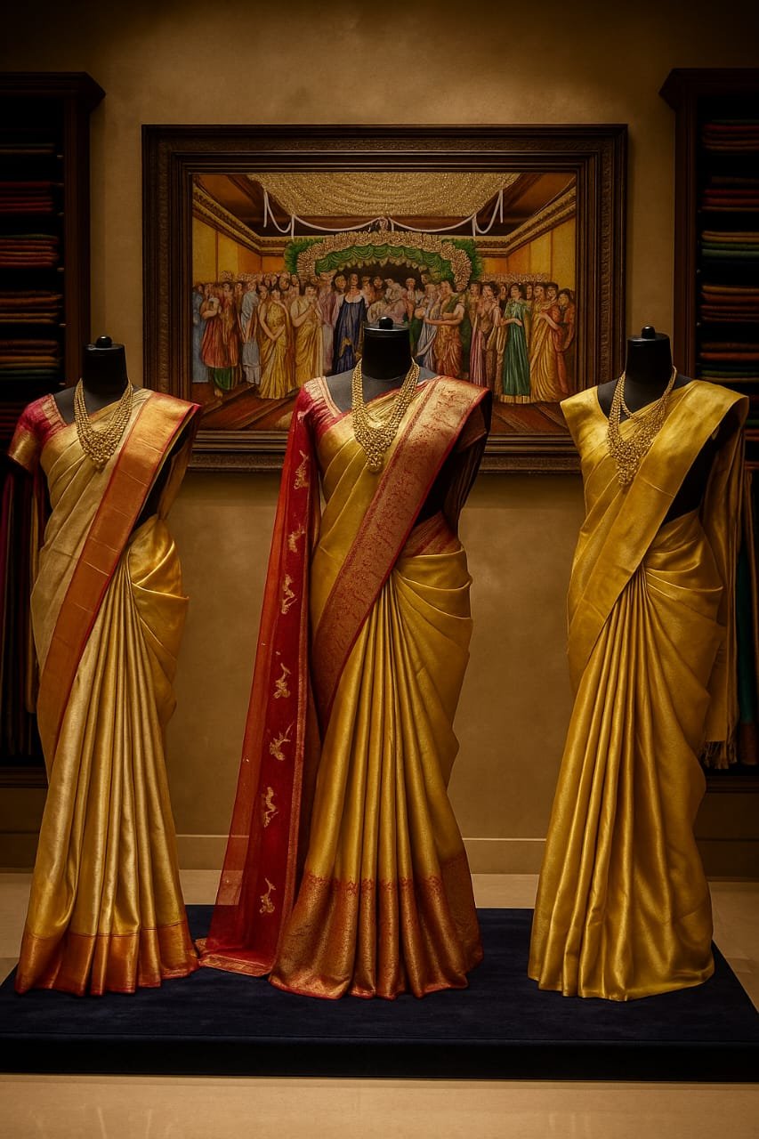 "Regal Gold Kanchipuram Saree Trio Collection" image 4