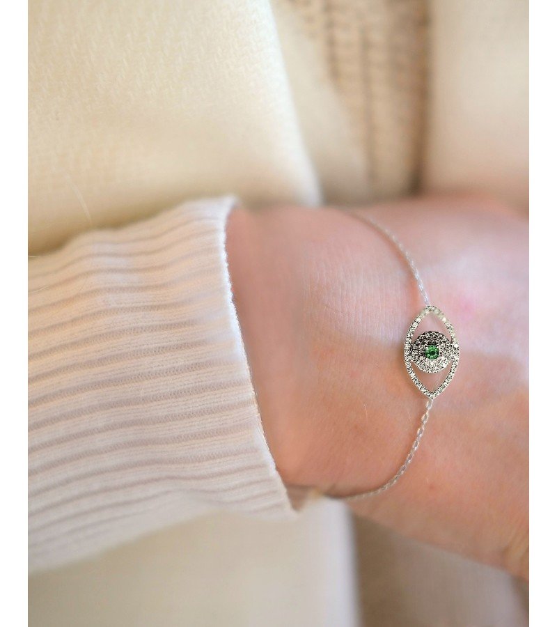 Evil Eye Emerald Bracelet image 2