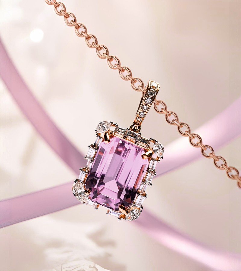 Emerald-Cut Kunzite image 1