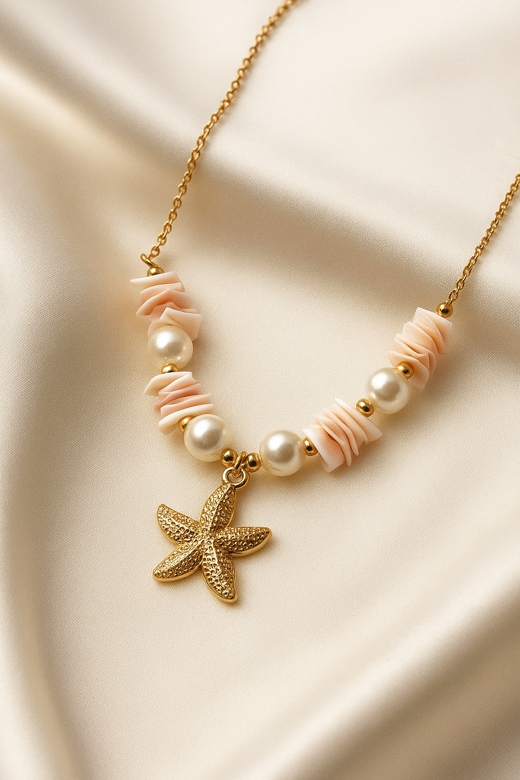 Starry Shore Pearl Charm Necklace image 1