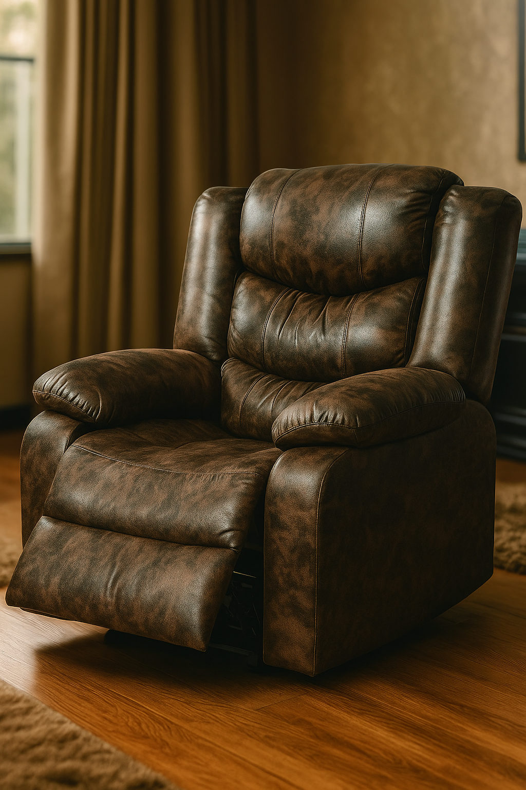 Premium Brown Recliner Armchair image 1