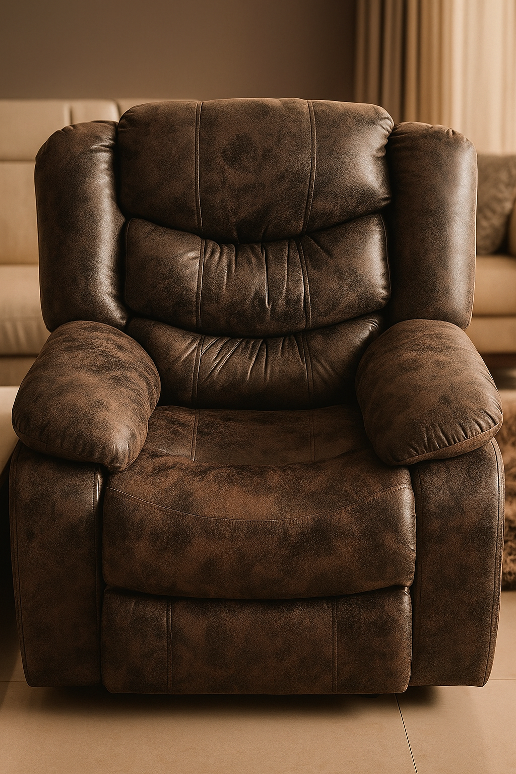 Premium Brown Recliner Armchair image 2