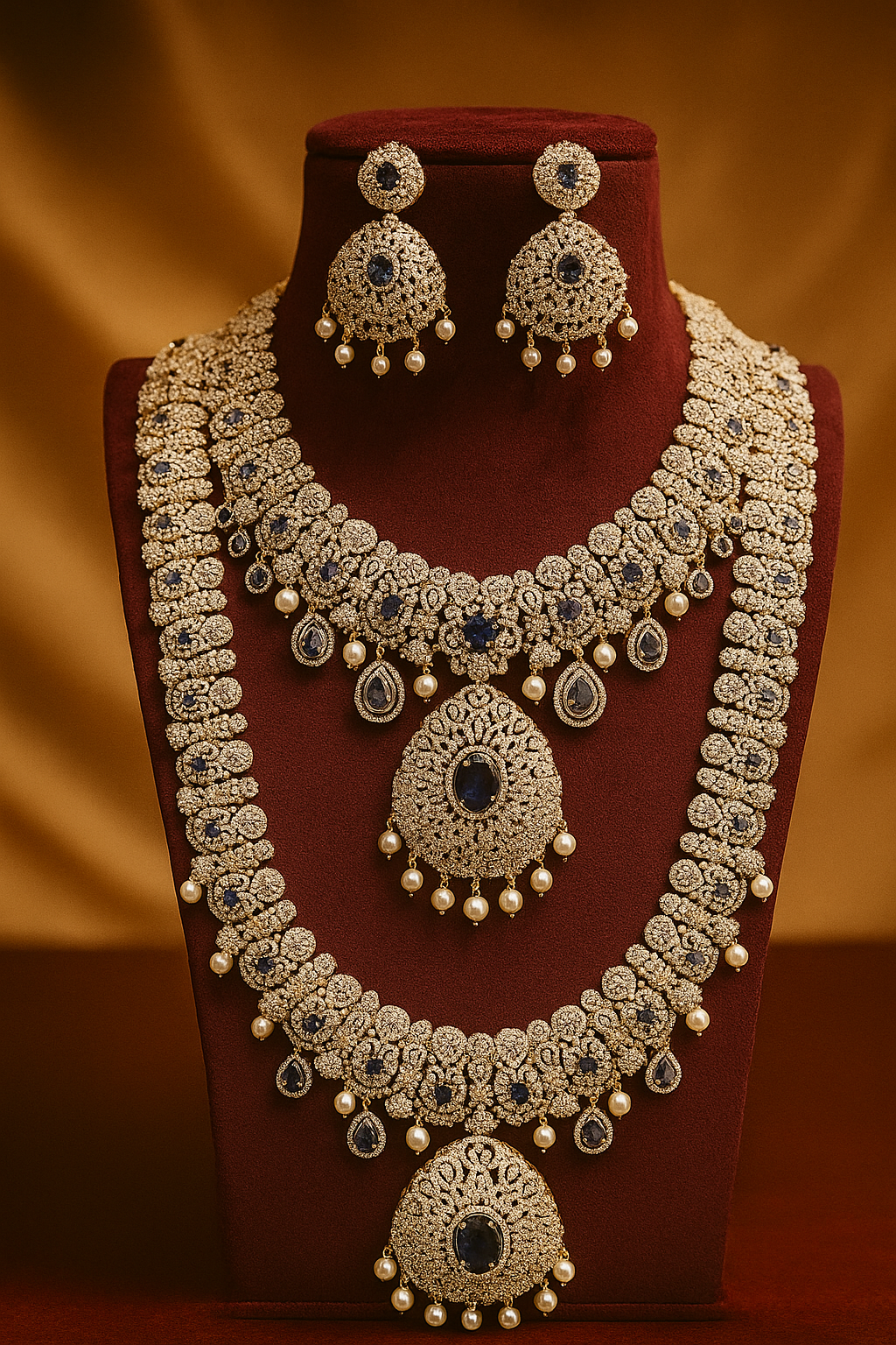Regal Radiance Bridal Diamond Necklace Sets image 2