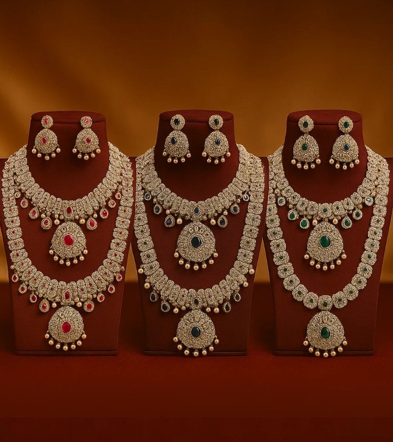 Regal Radiance Bridal Diamond Necklace Sets image 4