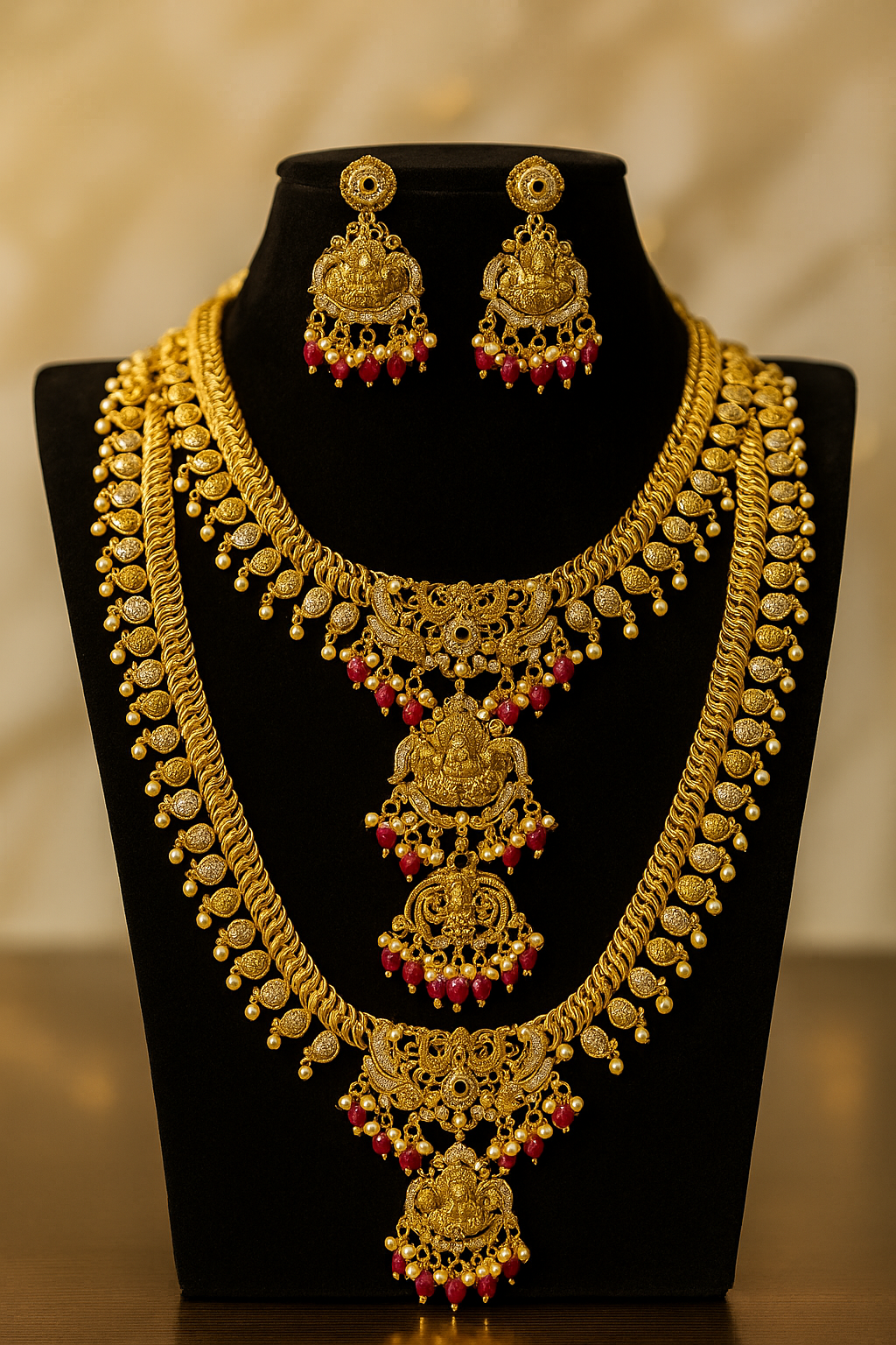 Temple Heritage Gold Necklace Set image 1